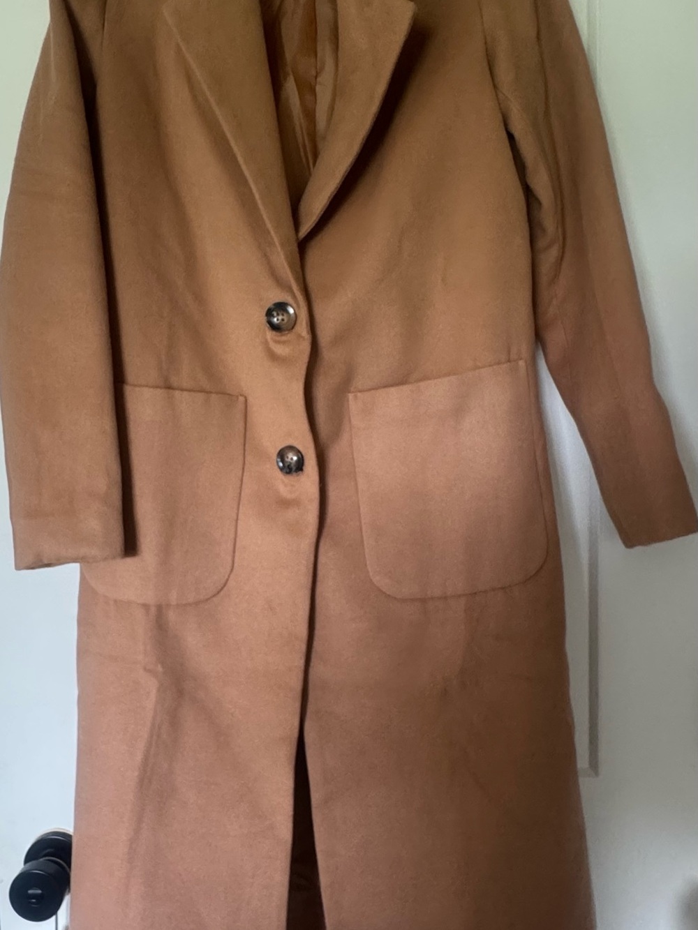Lulu's Camel Single-Breasted Trench Coat
